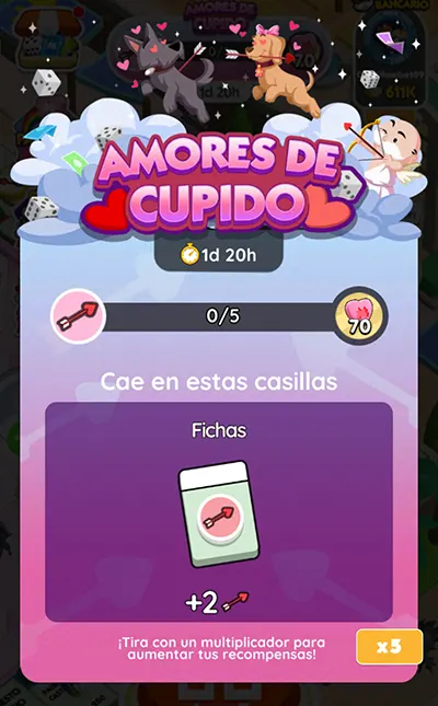 Amores de Cupido Monopoly GO: Metas Y Recompensas 2 Amores de Cupido Monopoly GO: Metas Y Recompensas
