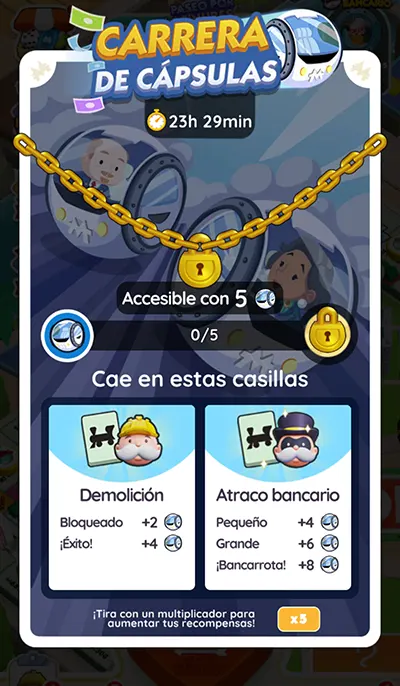 Carrera de Cápsulas Monopoly GO: Hitos Y Recompensas 2 Monopoly GO Carrera de Cápsulas (Pod Pursuit): Metas Y Recompensas