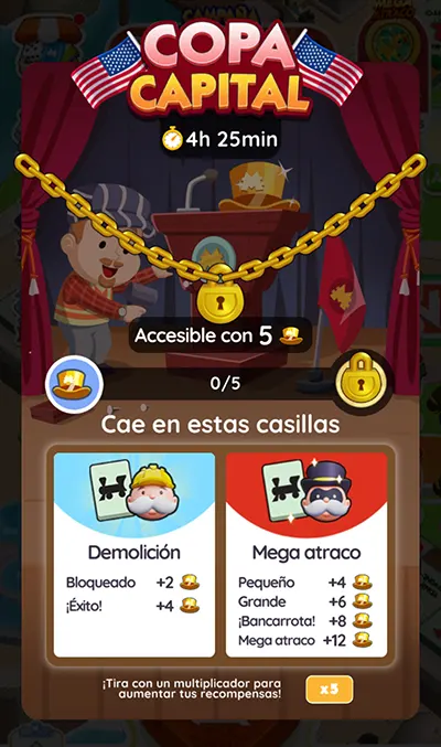 Copa Capital Cup Monopoly GO:  Metas Y Recompensas