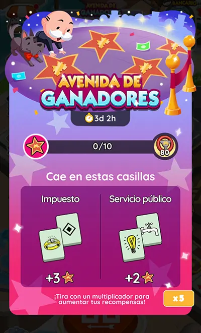 Monopoly GO Avenida de Ganadores (Winners' Avenue): Lista de Metas Y Recompensas 