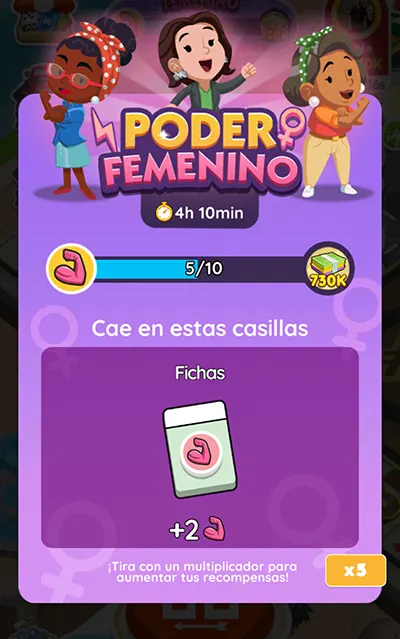 Poder Femenino Monopoly GO: Metas Y Recompensas 2 Monopoly GO Poder Femenino (Girl Power): Lista de Metas Y Recompensas