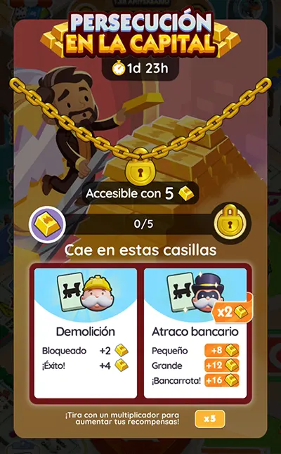 Monopoly GO: Recompensas y Metas del Evento Persecución en la Capital (Capital Chase)