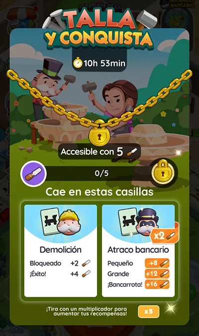 Talla y Conquista Monopoly GO: Metas Y Recompensas 2 Monopoly GO Talla y Conquista (Carve And Conquer): Metas Y Recompensas