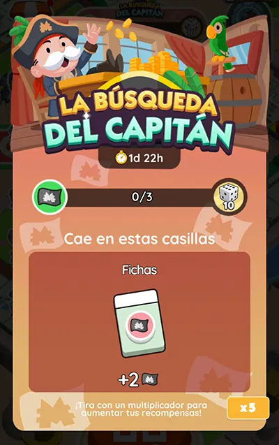 Monopoly GO La Búsqueda del Capitán (Captain's Quest): Recompensas y Metas 