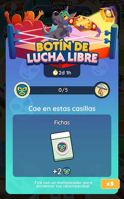 Botín de Lucha Libre Monopoly GO: Recompensas y metas 2 Monopoly GO Botín de Lucha Libre (Lucha Libre Loot): Recompensas y Metas