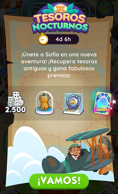Tesoros Nocturnos Monopoly GO: Recompensas y Metas 2 Monopoly GO Tesoros Nocturnos (Nocturnal Treasures): Recompensas y Metas