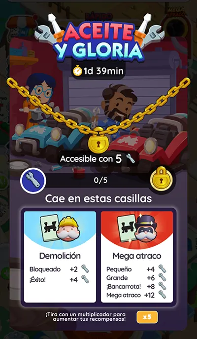 Monopoly GO Aceite y Gloria (Grease And Glory): Recompensas y Metas