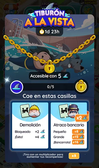 Tiburón a la Vista Monopoly GO: Todas las Recompensas y Metas 2 Monopoly GO Tiburón a la Vista (Shark Track): Todas las Recompensas y Metas