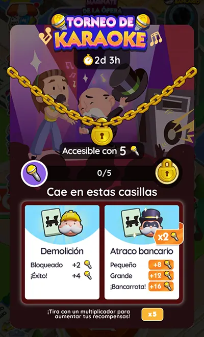 Monopoly GO Torneo de Karaoke (Karaoke Clash): Todas las recompensas y metas