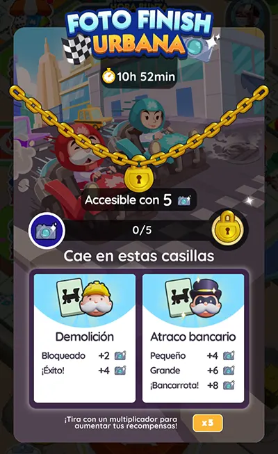 Foto Finish Urbana Monopoly GO: Recompensas y Metas 2 Monopoly GO Foto Finish Urbana (Urban Photo Finish): Recompensas y Metas