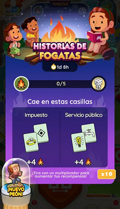 Historias de Fogatas Monopoly GO: hitos y Recompensas 2 Monopoly GO Historias de Fogatas (Campfire Chronicles): Hitos y Recompensas